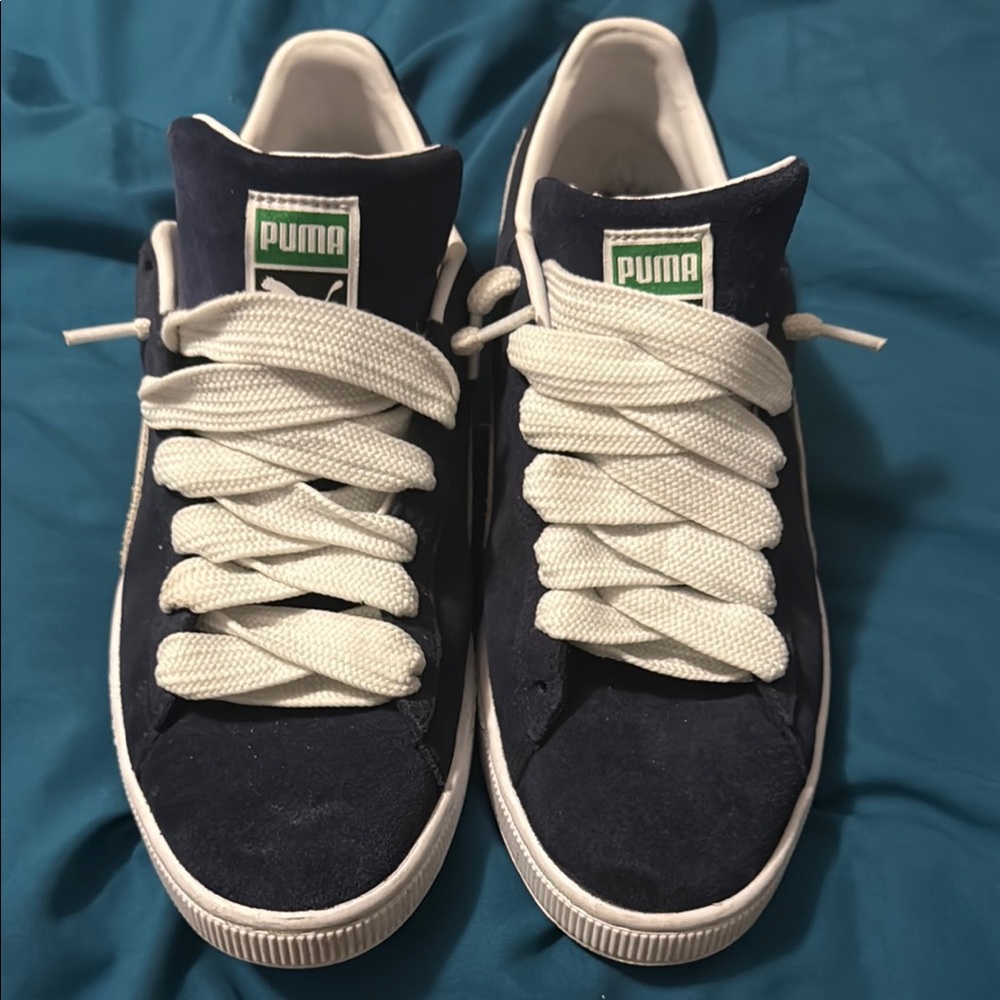 Puma Navy Blue Sneakers with White Laces